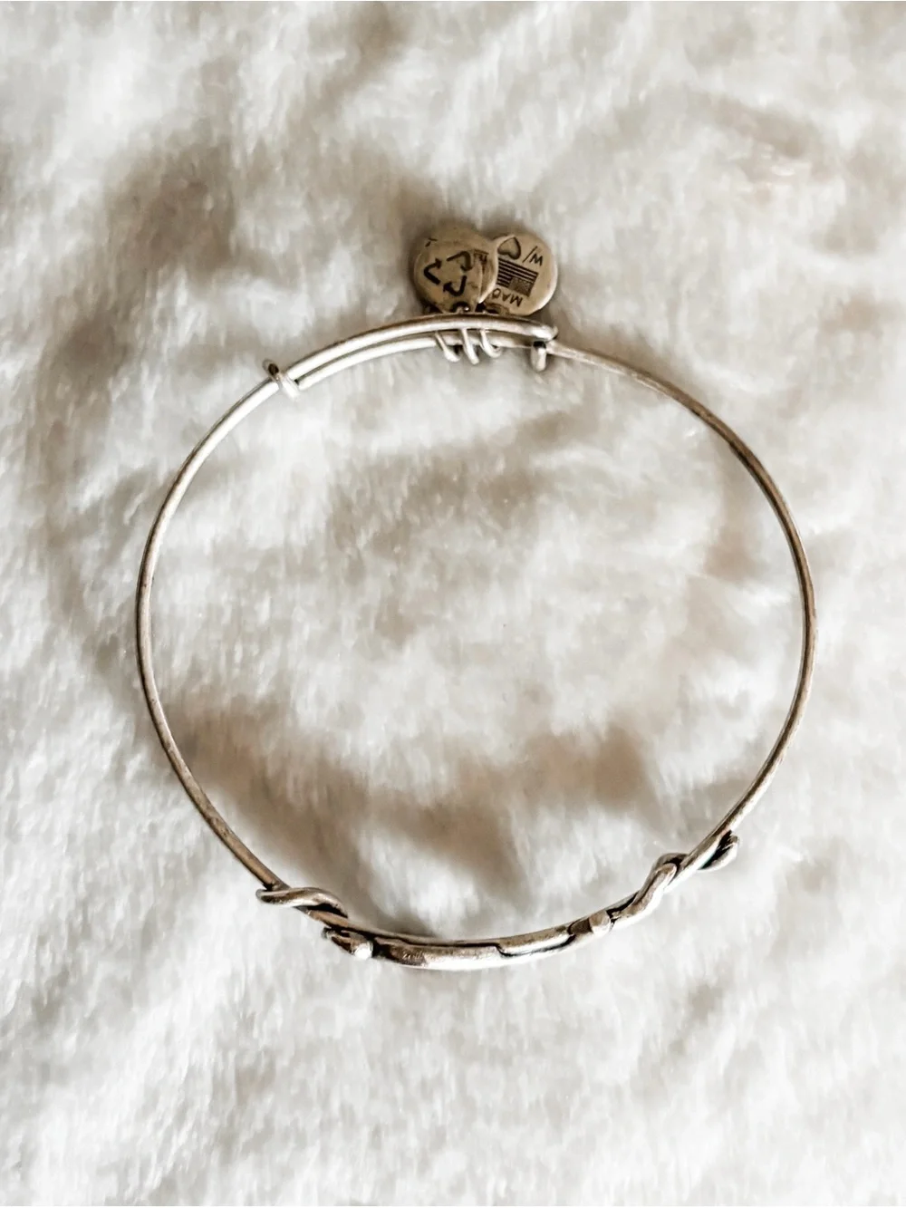 Alex and Ani OM Wrap Bangle Bracelet - Silver